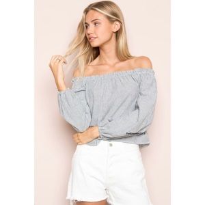 Brandy Melville Off The Shoulder Striped Top
